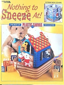 Leisure Arts 3416 NOTHING TO SNEEZE AT tissue cover plastic canvas 28pg booklet  - Picture 1 of 9
