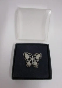 ✅ MERAVIGLIOSA FARFALLA IN ARGENTO EPOCA 1950 PORTA FORTUNA ANTIQUE - 4686 - Picture 1 of 8