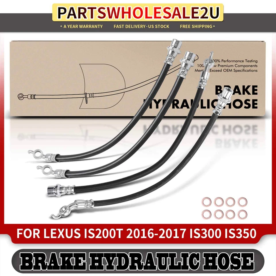 Manguera hidráulica de freno delantera y trasera izquierda y derecha 4 piezas para Lexus IS200t IS300 IS350 Foto 1 de 4