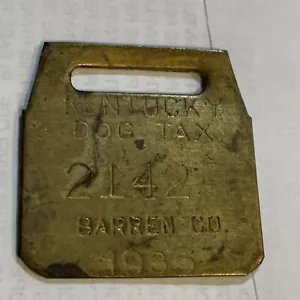 1935 BARREN County, Kentucky Dog etichetta fiscale - gettone KY - Foto 1 di 3