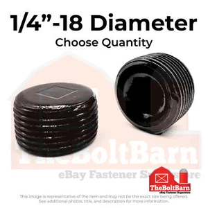 1/4"-18 Alloy Flush-Seal Pipe Plugs Black Oxide USA Made (Pick Quantity) - Picture 1 of 7