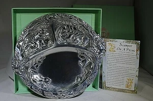 Arthur Court Scamper on a Picnic Baby 3 section Feeding dish plate 1997 Bunny  - Picture 1 of 12