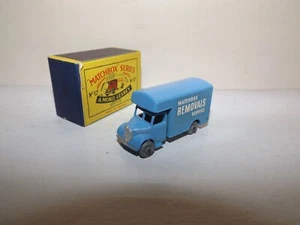 MATCHBOX REG. WHEEL NO. 17-A BEDFORD REMOVALS VAN LIGHT BLUE BODY,  SILVER TRIM - Picture 1 of 6