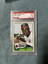 1965 O-PEE-CHEE #170 HANK AARON GRADED PSA 5.5 Hall Of Famer Tuff Card