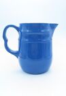 Vintage Oxford Stoneware Pitcher Bright Blue Pottery USA 5 3/4 Tall
