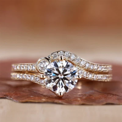 Conjunto de pulseira de ouro amarelo 18k com diamante corte redondo 1,40 quilates IGI GIA criado em laboratório E F VS - Imagem 1 de 4