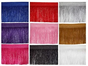 FRANSEN QUASTENBORTE, FRANSENSPITZE, FARBOPTIONEN 4" 10 CM TROPFEN X 1 METER - Bild 1 von 12