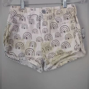 Anthropologie Gr. 25 weiße Denim Shorts mit braunen Regenbögen | blau & grün Töne - Bild 1 von 4