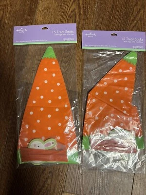 Bolsas de golosinas de fiesta de zanahoria de Pascua Hallmark 2 paquetes de 15 en total 30 ¡NUEVAS en paquete! Foto 1 de 4