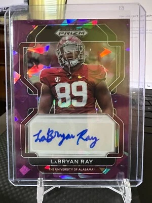 🏈 2023 Prizm Draft Picks '22 Draft Picks'  PURPLE ICE LaBryan Ray Auto - Image 1 of 2