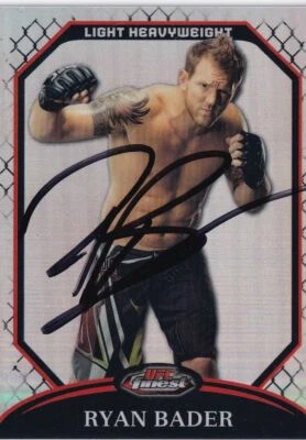 Ryan Bader Signed 2011 Topps Finest UFC Refractors Card #68 #d/888 ASU Autograph - Image 1 of 4