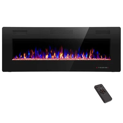 Electric Fireplace Wall-Mounted & Recessed,30''-68'',Ultra-Thin Fireplace Heater - Image 1 of 4