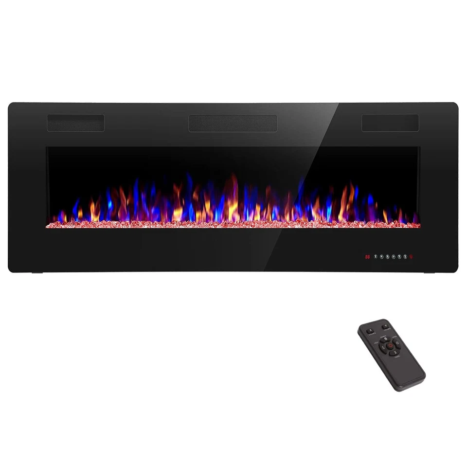 Electric Fireplace Wall-Mounted & Recessed,30''-68'',Ultra-Thin Fireplace Heater - Image 1 of 4