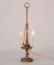 Vintage Brass Whale Oil Table Lamp Converted electric