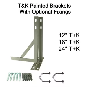 T&K Wall Mount Powder Coated Bracket Satellite TV Aerial FM DAB 12 18 24'' inch - Picture 1 of 3