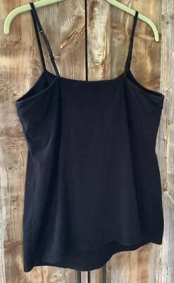MOTHERHOOD Maternity Black Stretch Spaghetti Strap Tank Top Padded Shelf Bra XL - Image 1 of 4
