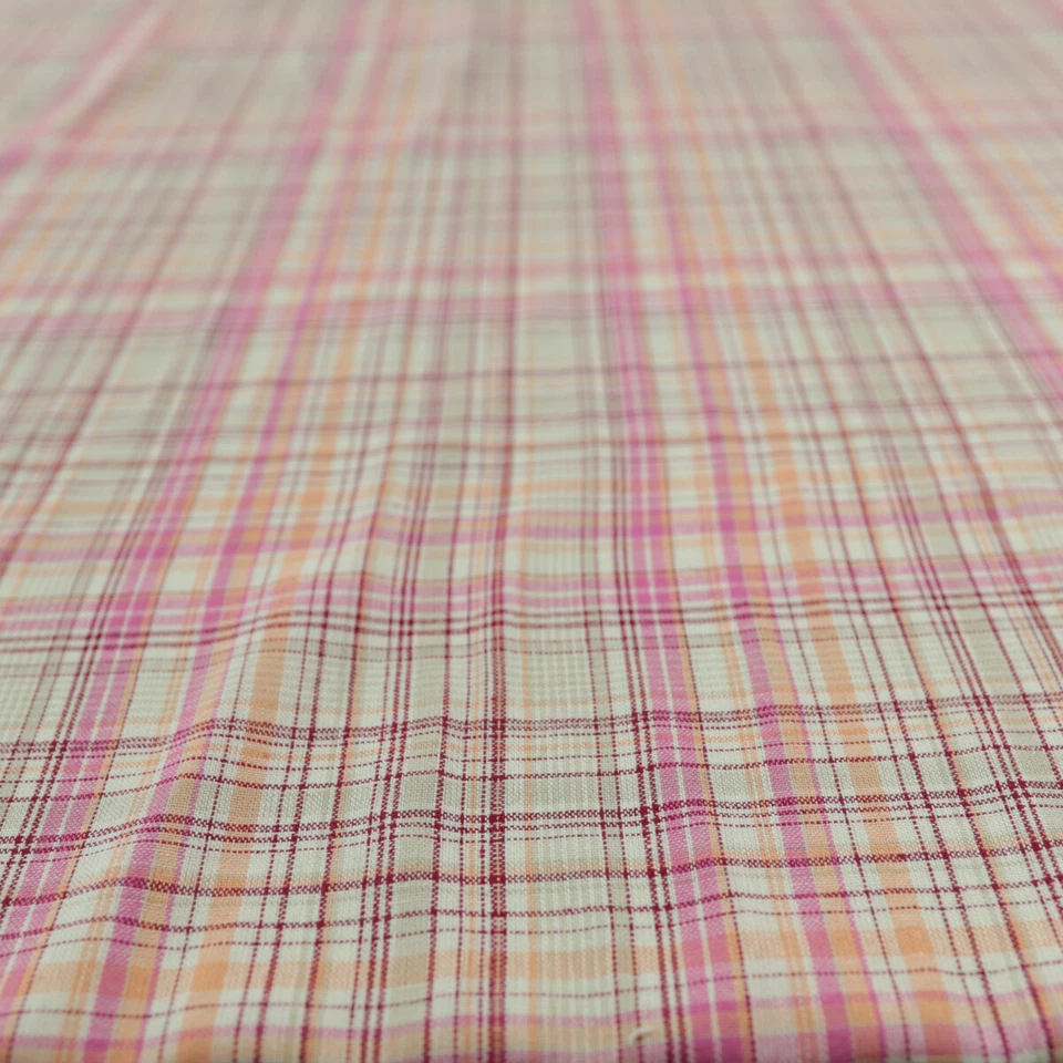 Bekleidungsbaumwollstoff kariert rosa rot orange Blusenstoff Sommerstoff