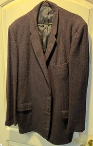 Vintage Marx & Haas Size 44 (Large) Black w/ Red Stripe Sports Jacket - Tufted - Picture 1 of 9