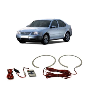 Bright White RF LED Headlight Halo Ring Kit for Volkswagen Jetta 99-04 - Picture 1 of 3