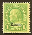 Travelstamps: 1929 US Stamp Scott #658 1c Kansas overprint. Mint MNH OG