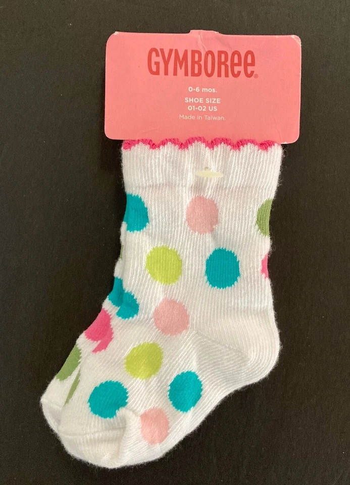 NUEVO CON ETIQUETAS Calcetines Gymboree Flor Jardín 0-6 Meses Multicolor Lunares Bebé Foto 1 de 1