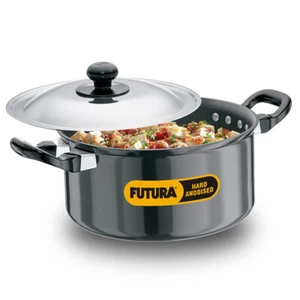 Estofado Futura 2,25 Ltr para cocinar y servir, estofado anodizado duro con tapa SS - AST225 - Imagen 1 de 8