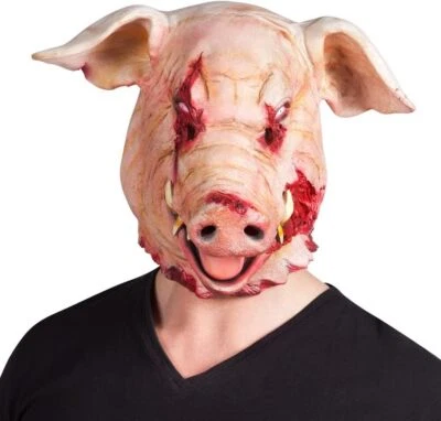ZOMBIE SCHWEIN MASKE # Halloween Karneval Blutige Latex Vollmaske Grusel Horror - Bild 1 von 4