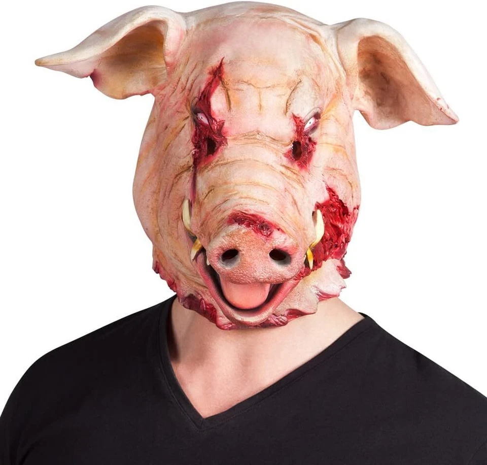 ZOMBIE SCHWEIN MASKE # Halloween Karneval Blutige Latex Vollmaske Grusel Horror - Bild 1 von 4