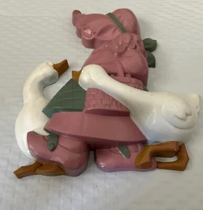 HOMCO Burwood Girl Geese Wall Decor Vintage Home Interiors 1980's Retro - Picture 1 of 6