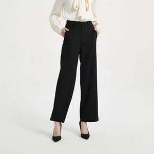 Business Lady Wide Leg Dress Pants High Elastic Waisted Suit Trousers Casual - Picture 1 of 16