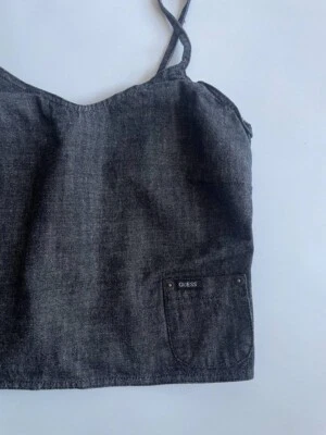 Vintage Guess Y2K Women's Sleeveless Denim Top Grunge Hysteric Glamour Style - Image 1 of 4