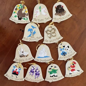 Vintage Duncan Enterprises 12 Days of Christmas Complete Bells Ornament Set 1976 - Picture 1 of 15