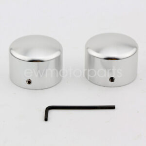 Silver Front Axle Cap Nut Cover Fit For Harley Heritage Softail Fatboy 2007-2017