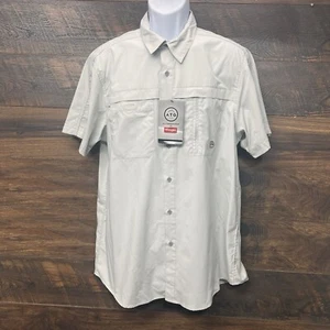 Polo Wrangler ATG adulto grande logo marrone casual uomo golf gorpcore escursionismo - Foto 1 di 13