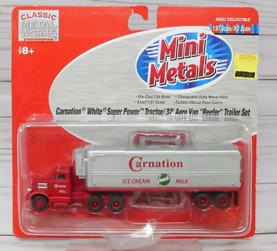 Mini-Metals 31139, White Super Power Tractor 32' Aero Van, Carnation Milk, HO - Image 1 of 3