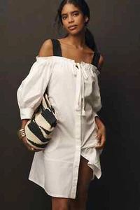 Neu! XS neu mit Etikett Anthropologie Tracy Reese schulterfreies Midikleid vorne zum Binden $ 248 - Bild 1 von 4