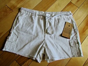  Ruff Hewn Girls Size 16 Solid White Shorts Adjustable Waist w/ tie Belt Cargo - Picture 1 of 4