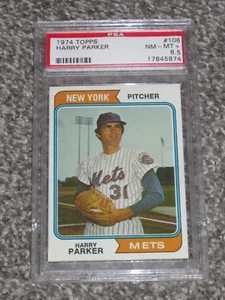1974 Topps Baseball #106 Harry Parker New York Mets PSA 8.5 NM-MT+ NQ 106 - Picture 1 of 2