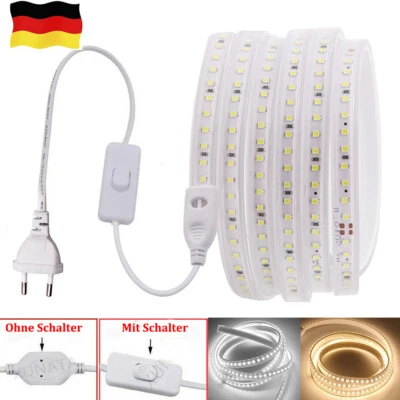 LED Streifen Stripe Wasserdicht Band Leiste 2835 Lichtband Innen Außen 220V 230V - Bild 1 von 4