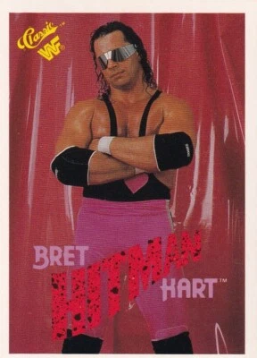 Tarjeta coleccionable Bret Hit Man Hart 1990 WWF clásica de lucha libre WWE Topps Salón de la fama #95 Foto 1 de 3