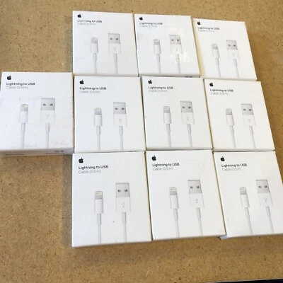 Lot 10X Genuine Apple Lightning to USB Cable (0.5m) for iPhone / iPad ME291AM/A - Image 1 of 4