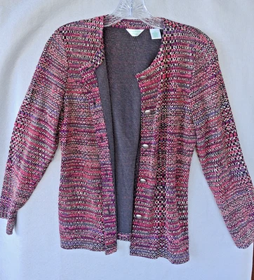 Blazer Suéter Chaqueta Dorado Multicolor Rosa Púrpura Ciruela Negro Pequeña Academia Foto 1 de 4