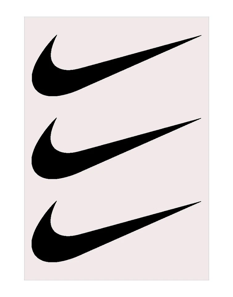 3 Nike 2" Largo Swoosh Logo Transferencia de Calor Vinilo HTV Planchar En Foto 1 de 1