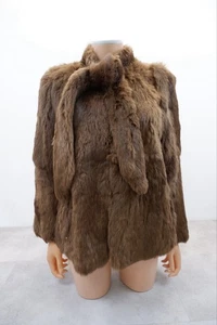 Markenloser Vintage Damen Pelzmantel Größe 8-10 braune Jacke sehr guter Zustand - Bild 1 von 5