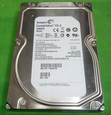 Seagate ST33000650SS 3TB 7200RPM 6Gbps SAS 3.5" Large Form Factor Hard Drive - Image 1 of 3