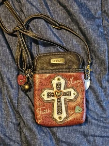 Chala Kunstleder Handy Umhängetasche - Kreuz, weinrot rot Neu mit Etikett - Bild 1 von 10