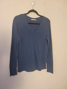 American Giant Teal Slub Cotton Long Sleeve Tee Sz M - Picture 1 of 6