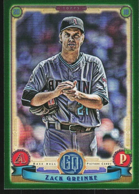2019 Topps Gypsy Queen #62 Zack Greinke Green BASEBALL CARD DIAMONDBACKS - Image 1 of 2
