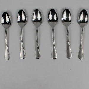 Set of 6 Cambridge Silver Gravity Sand Oval Soup Spoon Stainless 8" Satin Glossy - Picture 1 of 5