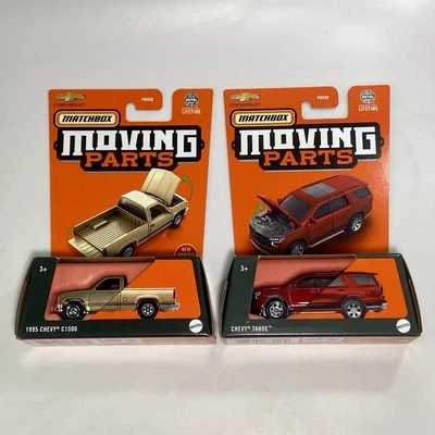 2024 Matchbox Moving Parts #17 1995 Chevy C1500 & #49 2020 Chevy Tahoe 1:64 Lot - Image 1 of 4